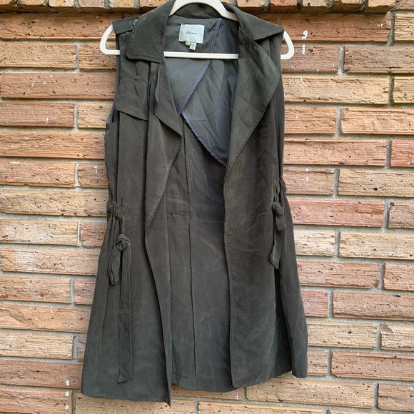 Elevenses Sleeveless tunic vest trench moss green - Picture 2 of 5